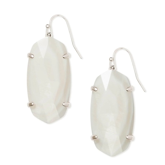 Kendra Scott • Esme Earrings • Rhodium Tone White Mother of Pearl • French Wire - Picture 1 of 4